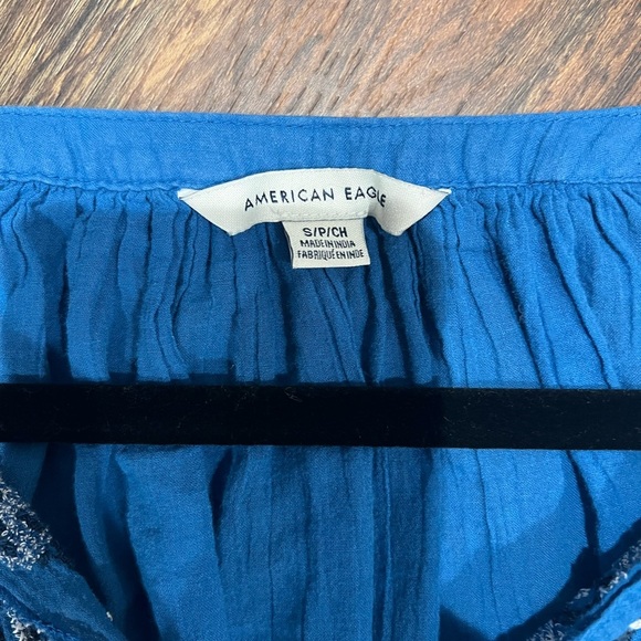 American Eagle Outfitters Blue Floral Blouse - Picture 3 of 4